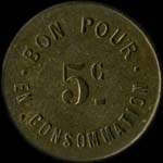 Jeton de 5 centimes �mis par le Cercle des Sous-Officiers du 13e r�giment de Chasseurs - revers