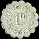 Jeton de 1 franc �mis par le Cercle des Sous-Off. du 1er Chasseurs - avers