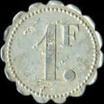 Jeton de 1 franc �mis par le Cercle des Sous-Off. du 1er Chasseurs - revers