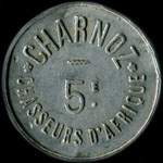 Jeton de 50 centimes �mis par Charnoz au 5e r�giment de Chasseurs d'Afrique - avers