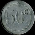 Jeton de 50 centimes �mis par Charnoz au 5e r�giment de Chasseurs d'Afrique - revers