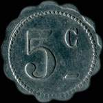 Jeton de 5 centimes �mis par le Cercle des Sous-Officiers du 12e r�giment de Cuirassiers - revers