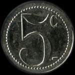 Jeton de 5 centimes �mis par le Cercle des Sous-Officiers du 1er r�giment de Cuirassiers - revers