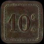 Jeton de 10 centimes �mis par le Cercle des Sous-Officiers du 11e r�giment de Dragons - revers