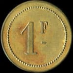 Jeton de 1 franc de la Cantine Razurel (Quartier Rapp - 11�me Dragons puis 152�me RI) � Colmar (68000 - Haut-Rhin) - revers