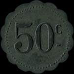 Jeton de 50 centimes �mis par le Cercle du 24e r�giment de Dragons - revers