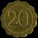Jeton de 20 centimes �mis par le Cercle Sous-Officiers du 29e r�giment de Dragons - revers