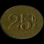 Jeton de 25 centimes �mis par le Cercle Sous-Officiers du 29e r�giment de Dragons - revers