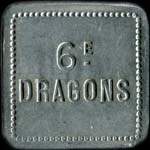Jeton de 10 centimes �mis par le 6e r�giment de Dragons - avers