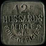 Jeton de 20 centimes �mis par le Cercle des Sous-Officiers du 12e r�giment de Hussards - avers