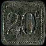Jeton de 20 centimes �mis par le Cercle des Sous-Officiers du 12e r�giment de Hussards - revers