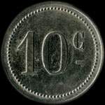 Jeton de 10 centimes �mis par le Cercle des Sous-Officiers du 12e r�giment de Hussards - revers