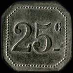 Jeton de 25 centimes �mis par le Cercle des Sous-Officiers du 12e r�giment de Hussards - revers