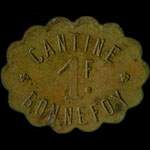 Jeton de 1 franc de la Cantine Bonnefoy du 1er R�giment de Hussards � Angers (49000 - Maine-et-Loire) - avers