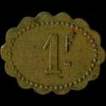 Jeton de 1 franc de la Cantine Bonnefoy du 1er R�giment de Hussards � Angers (49000 - Maine-et-Loire) - revers