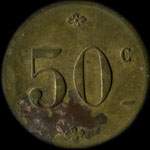 Jeton de 50 centimes de la Cantine Seneau du 1er R�giment de Hussards � Angers (49000 - Maine-et-Loire) - revers
