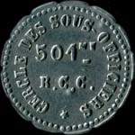 Jeton de 5 centimes �mis par le Cercle des Sous-Officiers du 501e r�giment de Chars de Combat - avers
