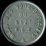 Jeton de 2 francs �mis par le Mess des Sous-Officiers du 512e r�giment de Chars de Combat - avers