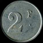 Jeton de 2 francs �mis par le Mess des Sous-Officiers du 512e r�giment de Chars de Combat - revers