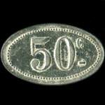 Jeton de n�cessit� de 50 centimes �mis par Eug�ne Schneider � Abidjan (C�te d'Ivoire) - revers
