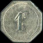 Jeton de n�cessit� de 1 franc �mis par Eug�ne Schneider � Abidjan (C�te d'Ivoire) - revers