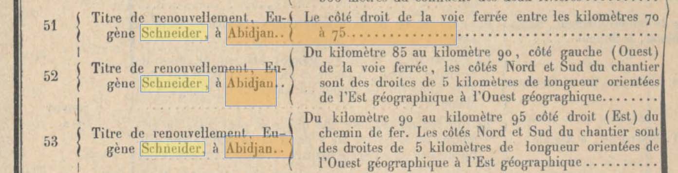 Eug�ne Schneider � Abidjan dans le Journal Officiel de la R�publique fran�aise du 1er janvier 1913