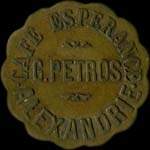 Jeton de n�cessit� de 1 �mis par le Caf� Esp�rance - G.Petros � Alexandrie (Egypte) - avers
