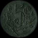 Jeton de nécessité de 5 centimes émis en 1917 par la Chambre de Commerce d'Alger (Algérie) - revers