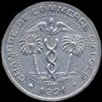 Jeton de nécessité de 5 centimes émis en 1921 par la Chambre de Commerce d'Alger (Algérie) - avers