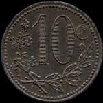 Jeton de nécessité de 10 centimes émis en 1916 par la Chambre de Commerce d'Alger (Algérie) - revers