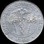 Jeton de nécessité de 10 centimes émis en 1916 par la Chambre de Commerce d'Alger (Algérie) - avers