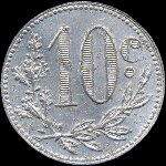 Jeton de nécessité de 10 centimes émis en 1916 par la Chambre de Commerce d'Alger (Algérie) - revers