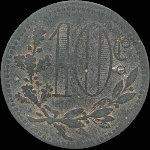 Jeton de nécessité de 10 centimes émis en 1917 par la Chambre de Commerce d'Alger (Algérie) - revers