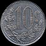 Jeton de nécessité de 10 centimes émis en 1919 par la Chambre de Commerce d'Alger (Algérie) - revers