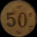 Jeton de 50 centimes �mis par la Cantine Marchal du 1er R�giment de Zouaves � Alger - revers