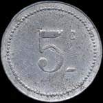 Jeton de n�cessit� de 5 centimes �mis en 1915 par la Chambre de Commerce de B�ne en Alg�rie - revers