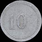 Jeton de n�cessit� de 10 centimes �mis par la Chambre de Commerce de B�ne en Alg�rie - revers