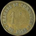 Jeton de n�cessit� de 1 franc �mis par la Chambre de Commerce de B�ne en Alg�rie - revers