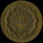 Jeton de n�cessit� de 10 centimes �mis par Marchetto-Petit, cafetier � B�ne en Alg�rie - avers