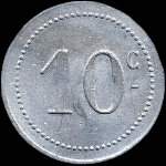 Jeton de n�cessit� de 10 centimes avec poin�on �mis en 1915 par la Chambre de Commerce de Bougie en Alg�rie - revers