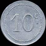 Jeton de n�cessit� de 10 centimes sans poin�on �mis en 1915 par la Chambre de Commerce de Bougie en Alg�rie - revers