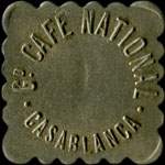 Jeton de n�cessit� de 50 centimes �mis par le Grand Caf� National � Casablanca (Maroc) - avers