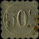Jeton de n�cessit� de 50 centimes �mis par le Grand Caf� National � Casablanca (Maroc) - revers