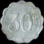 Jeton de n�cessit� de 30 centimes �mis par F. Tanon & Cie - Cayenne (Guyane) - revers