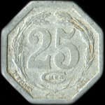 Jeton de n�cessit� de 25 centimes �mis en 1921 par la Chambre de Commerce de Djibouti - revers