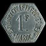Jeton de n�cessit� de 1 franc �mis par Collet & Gouvernet � Mekn�s (Alg�rie) - avers