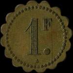 Jeton de n�cessit� de 1 franc �mis par le Grand H�tel � Maison Carr�e (Alg�rie) - revers
