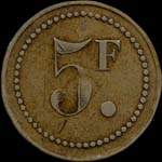 Jeton de nécessité de 5 centimes émis par Ballot (Entreprise de travaux publics) à Philippeville (Algérie) - revers