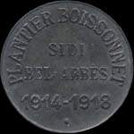Jeton de n�cessit� de 10 centimes �mis par l'Horlogerie Plantier Boissonnet � Sidi-Bel-Abbes (Alg�rie) - avers
