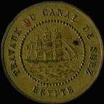 Jeton de n�cessit� de 20 centimes �mis par Borel, Lavalley et Compagnie pendant les travaux du Canal de Suez en Egypte - avers